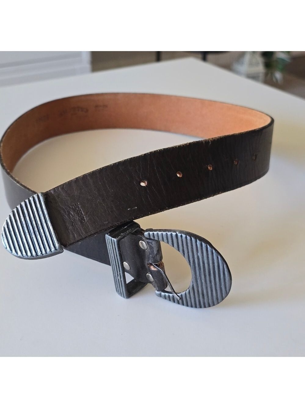 Vintage Caleche statement leather color black